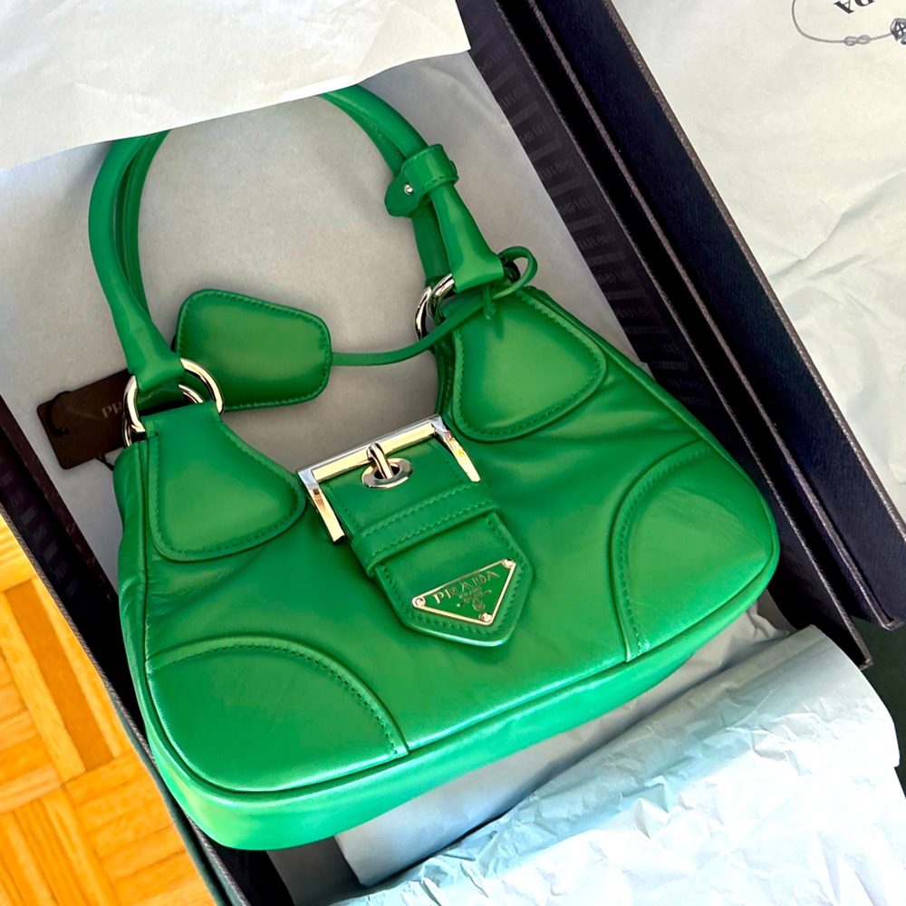 Brand new Prada Moon bag in green.